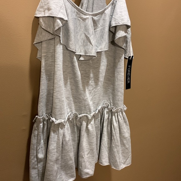 Ruffled Forever gray tank top XS strappy racerback NWT - Picture 8 of 10
